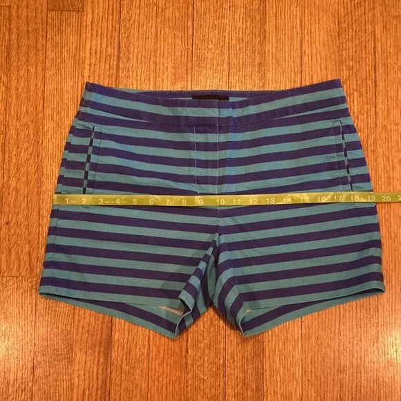 J. Crew Striped Blue and Green Shorts Size 6 - Picture 4 of 11